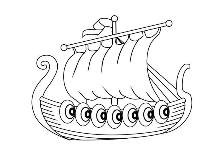 Dibujo para colorear Barco vikingo