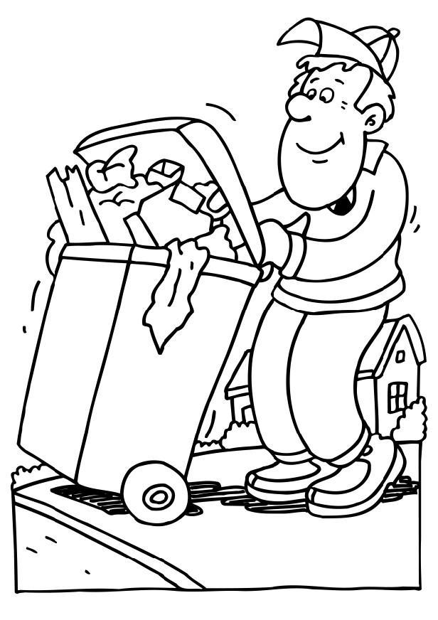 garbage man coloring pages for kids - photo #3