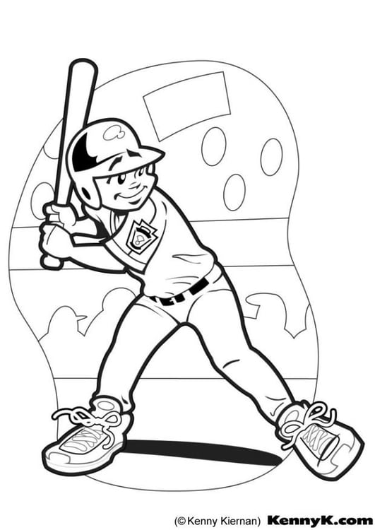 Dibujo para colorear Bateador de beisbol