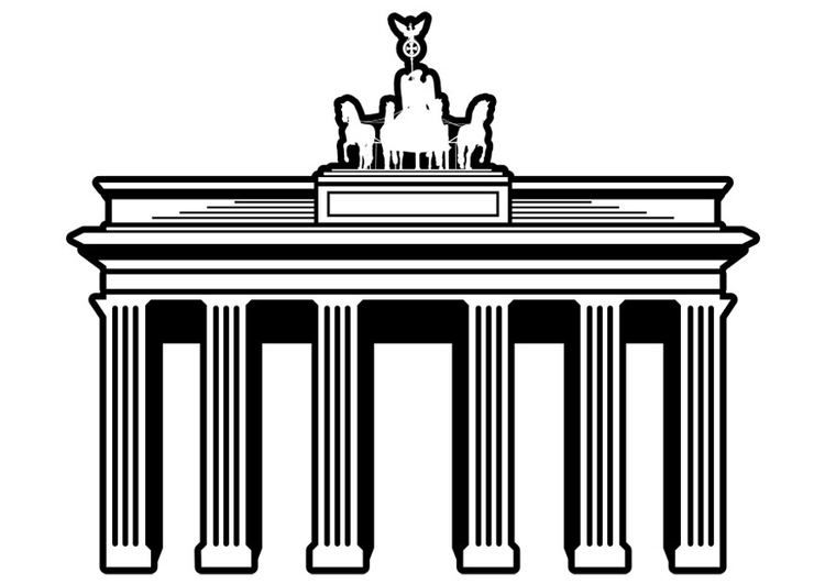Dibujo para colorear Berlín - Puerta de Brandenburgo