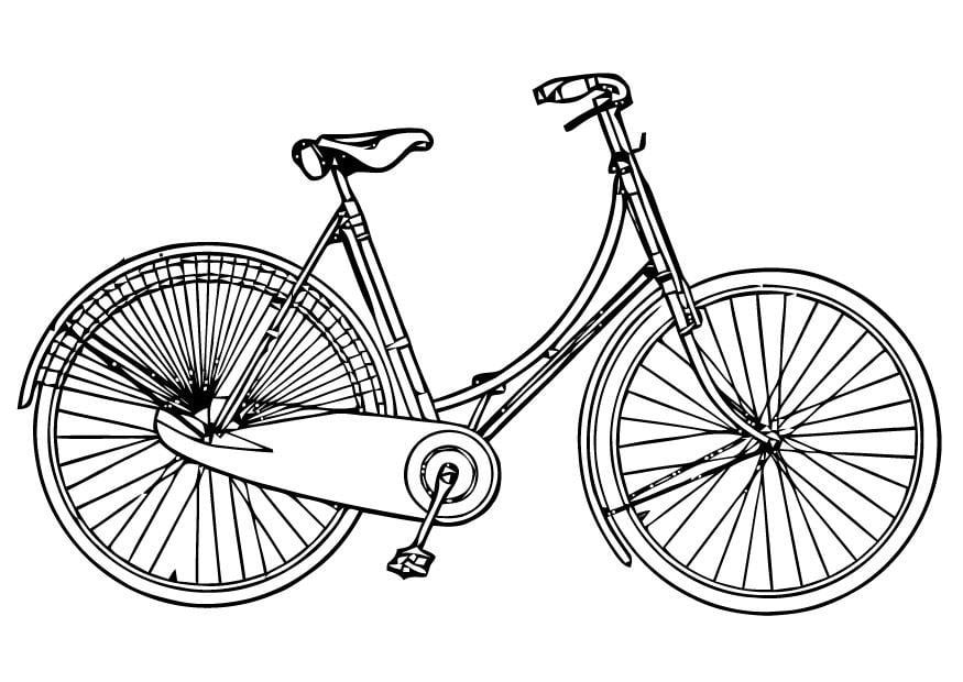Dibujo para colorear Bicicleta femenina