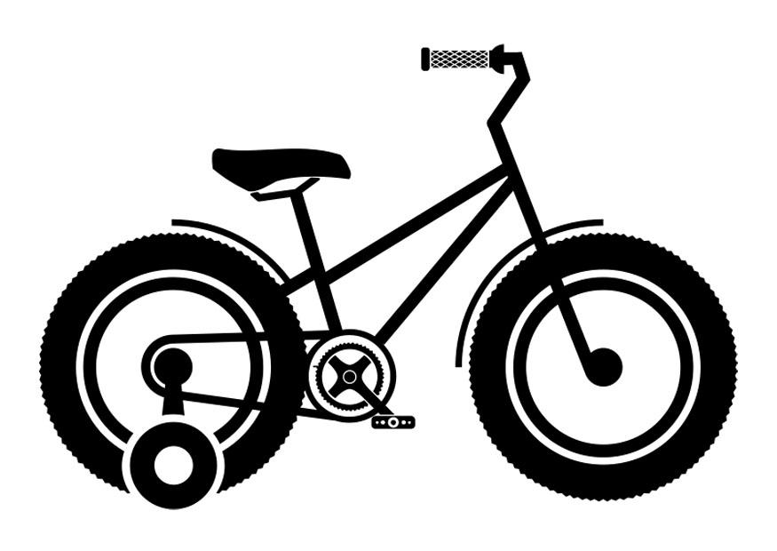 Dibujo para colorear bicicleta infantil con ruedines 