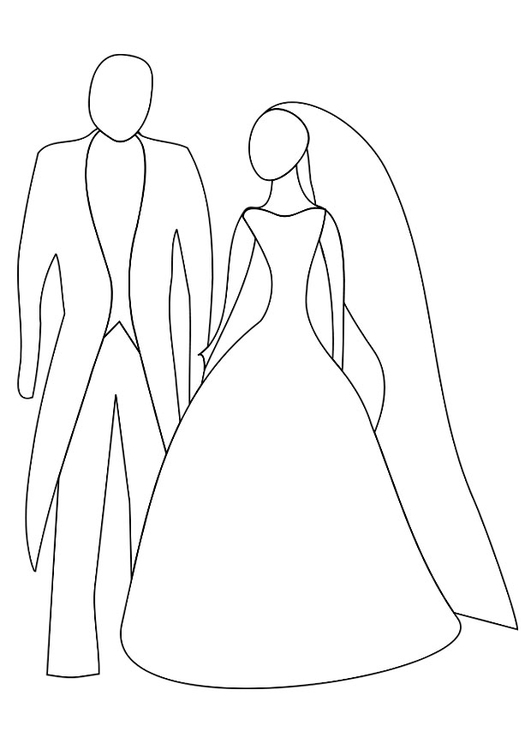 Dibujo para colorear boda