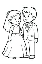 Dibujo para colorear boda