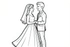 Dibujo para colorear boda