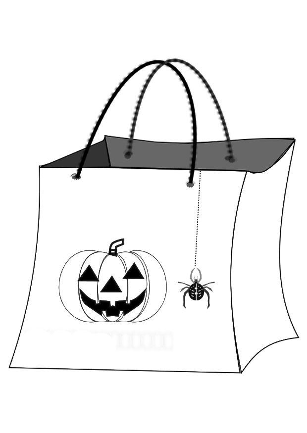 Dibujo para colorear bolsa de halloween