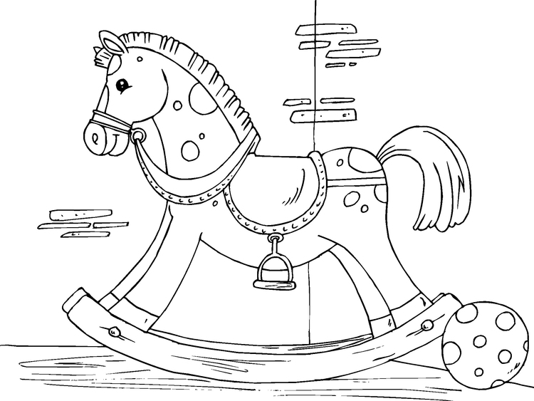 Dibujo para colorear caballo balancÃ­n