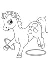 Dibujo para colorear caballo con aros