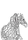 Dibujo para colorear caballo con potro