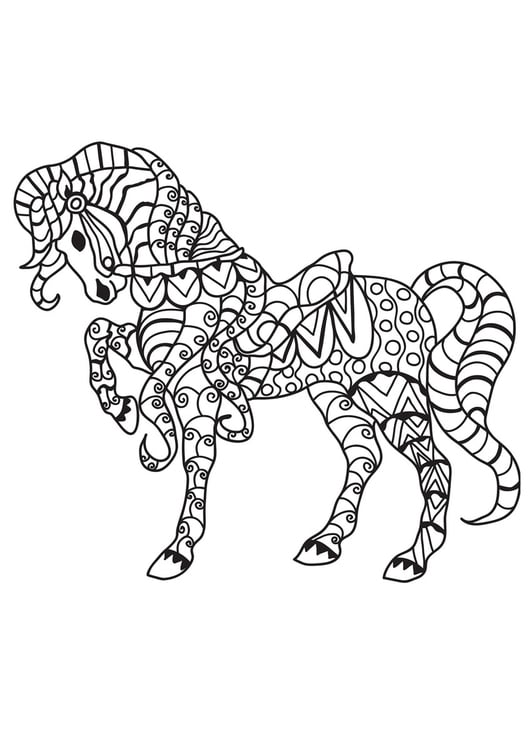 Dibujo para colorear caballo con silla