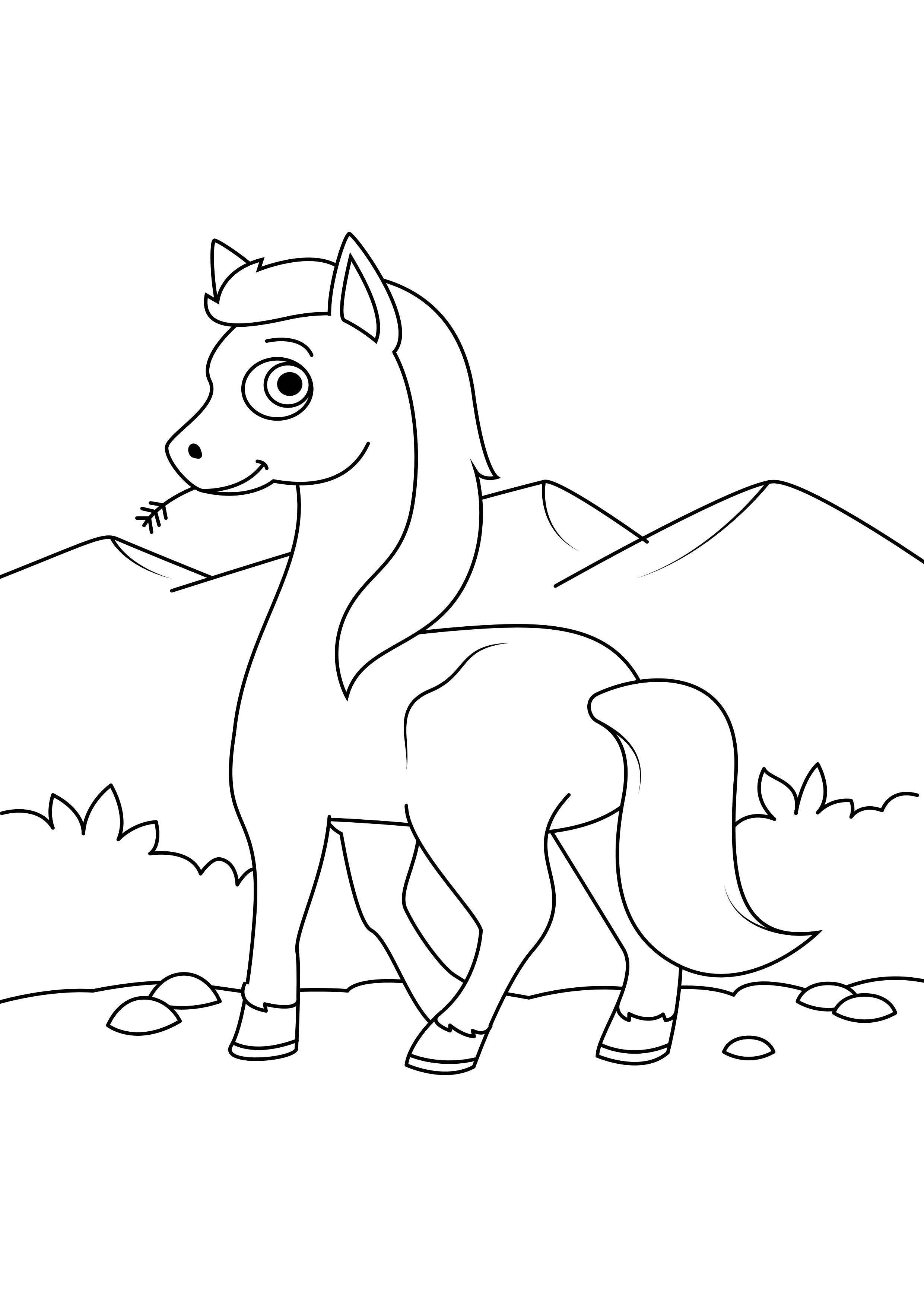 Dibujo para colorear caballo en movimiento
