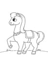 Dibujos para colorear caballo en movimiento