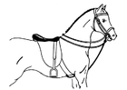 Dibujo para colorear caballo ensillado