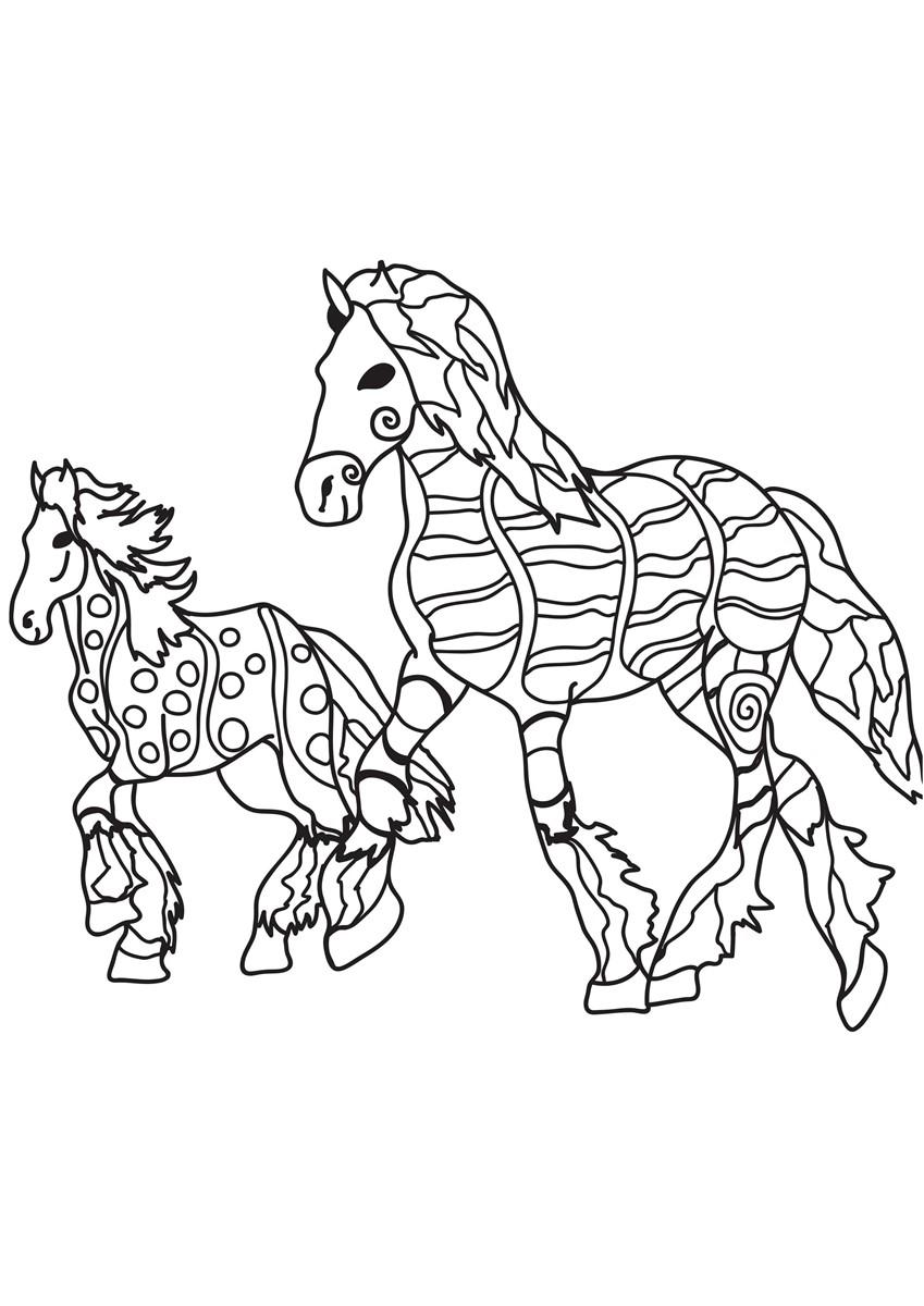 Dibujo para colorear caballos