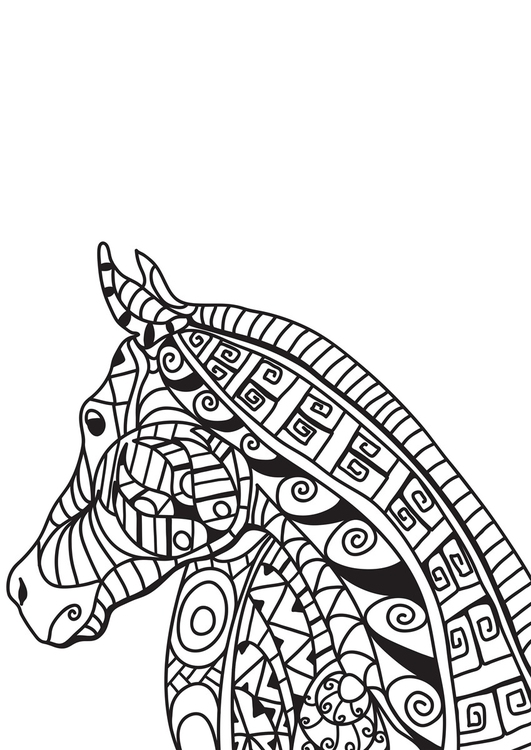 Dibujo para colorear cabeza de caballo