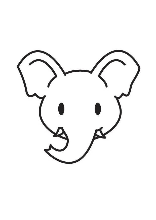 Dibujo para colorear cabeza de elefante