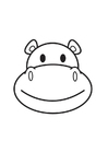Dibujos para colorear cabeza de hipopótamo