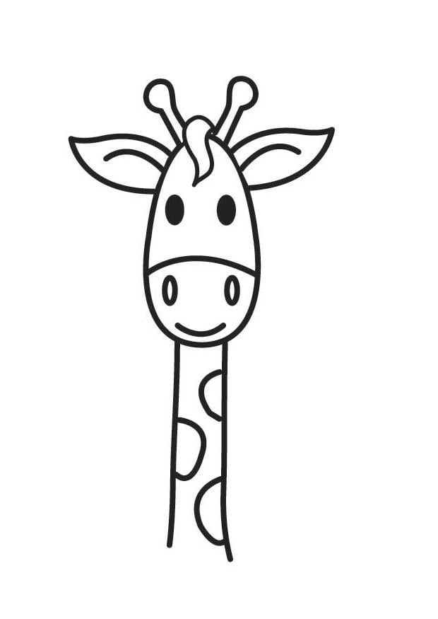 Dibujo para colorear cabeza de jirafa