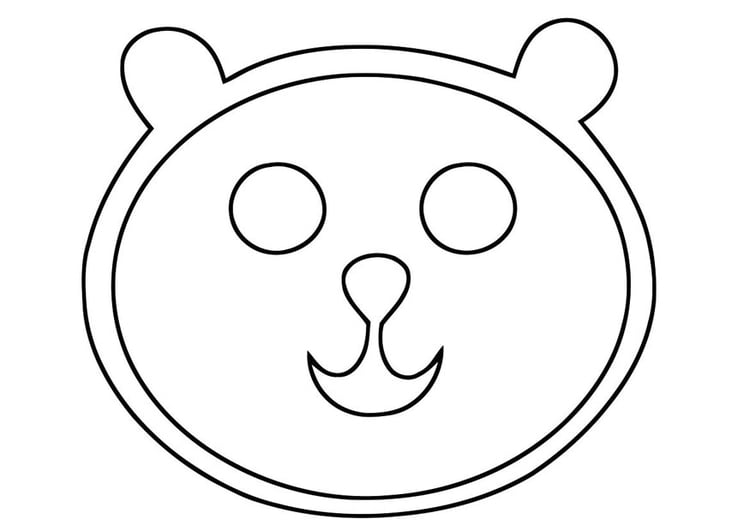 Dibujo para colorear cabeza de oso