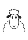 Dibujo para colorear cabeza de oveja