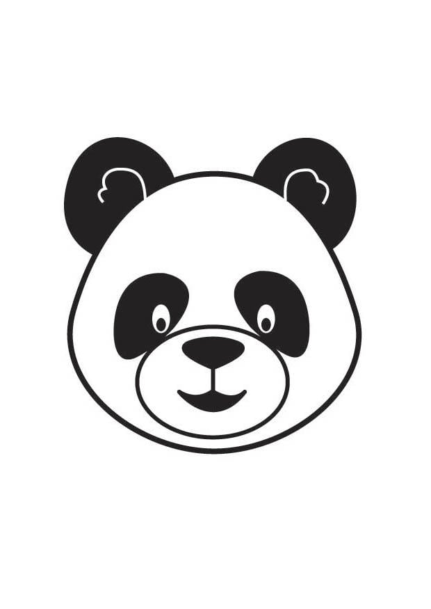Dibujo para colorear cabeza de panda