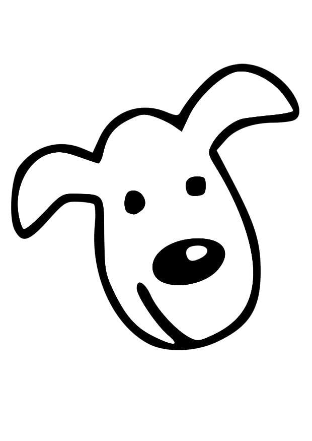 Dibujo para colorear cabeza de perro - Dibujos Para Imprimir Gratis - Img  19658