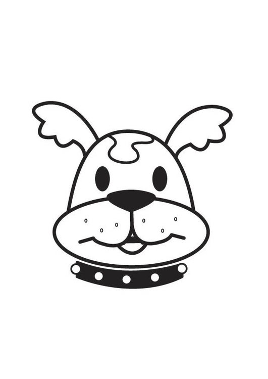 Dibujo de cabeza de perro Para Colorear - Img 17891