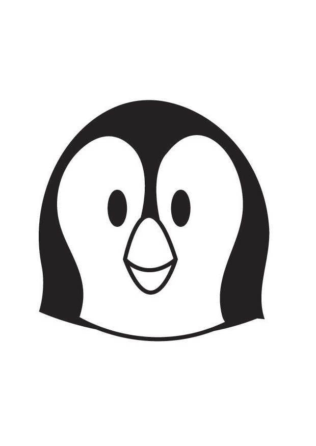 Dibujo para colorear cabeza de pinguino