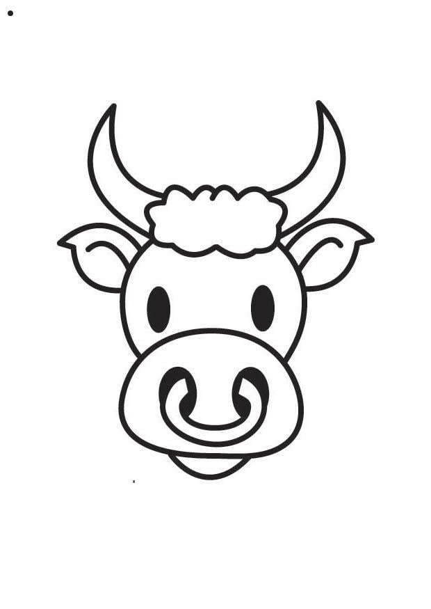 Dibujo para colorear cabeza de toro