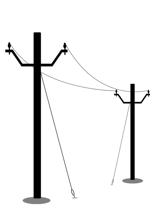 Dibujo para colorear cables de alta tensiÃ³n 