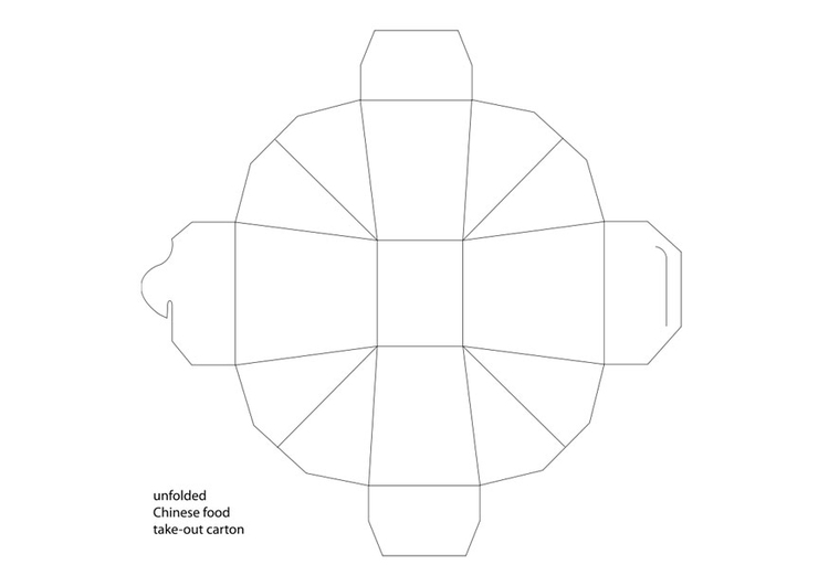 Dibujo para colorear caja para llevar