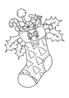Dibujos para colorear calcetín navideño