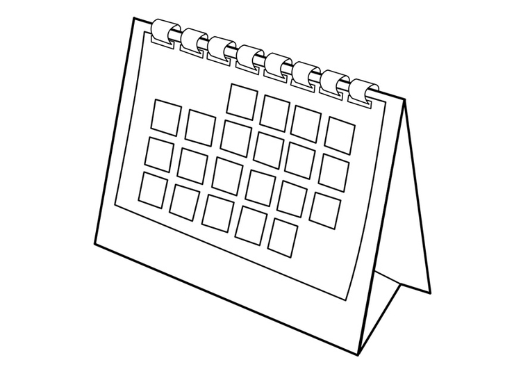Dibujo para colorear calendario