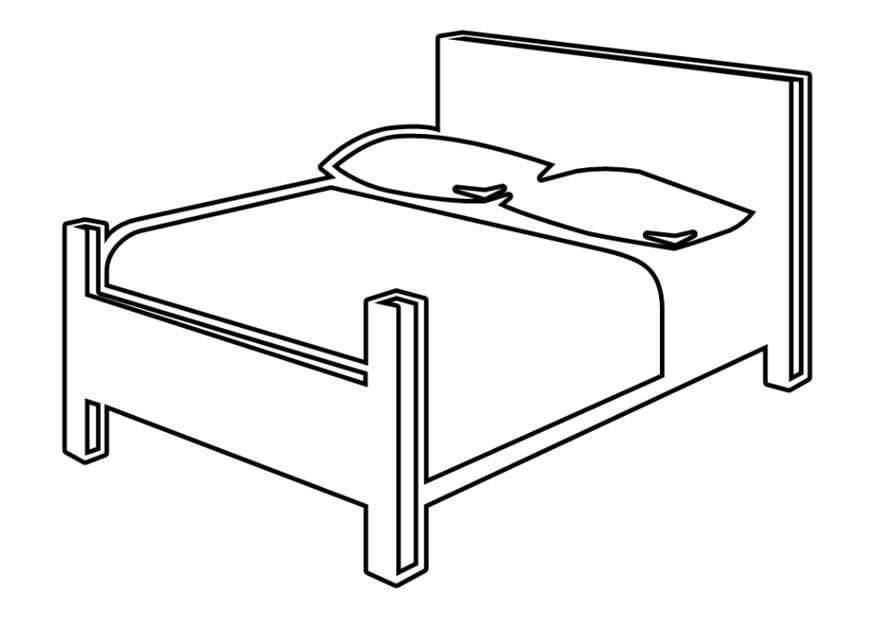 Dibujo para colorear cama doble