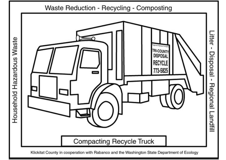 Dibujo para colorear CamiÃ³n de basura