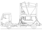 Dibujos para colorear camión - mezclador de arena