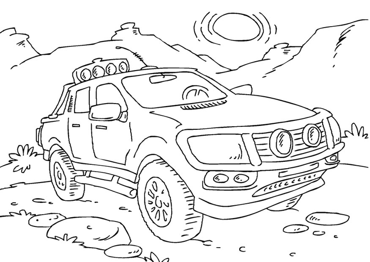 Dibujo para colorear camioneta pick up