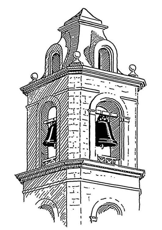 Dibujo para colorear campanario - belfort