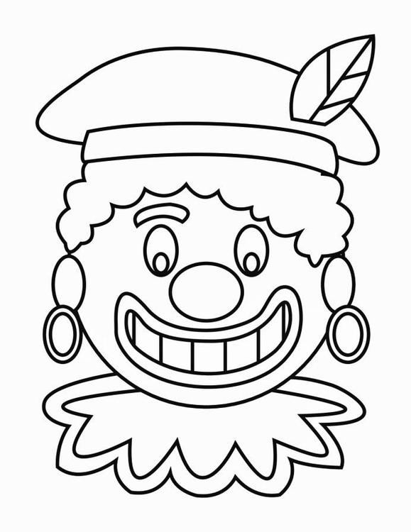 Dibujo para colorear Cara de Zwarte Piet