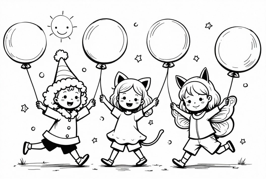 Dibujo para colorear carnaval bajo el sol