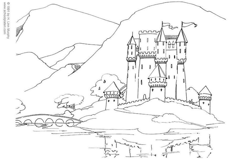 Dibujo para colorear Castillo