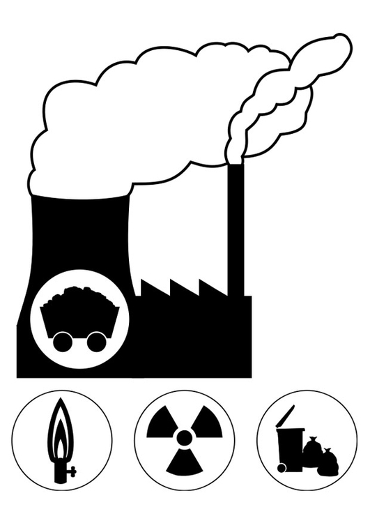 Dibujo para colorear central energÃ©tica