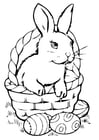 Dibujo para colorear cesta de pascua