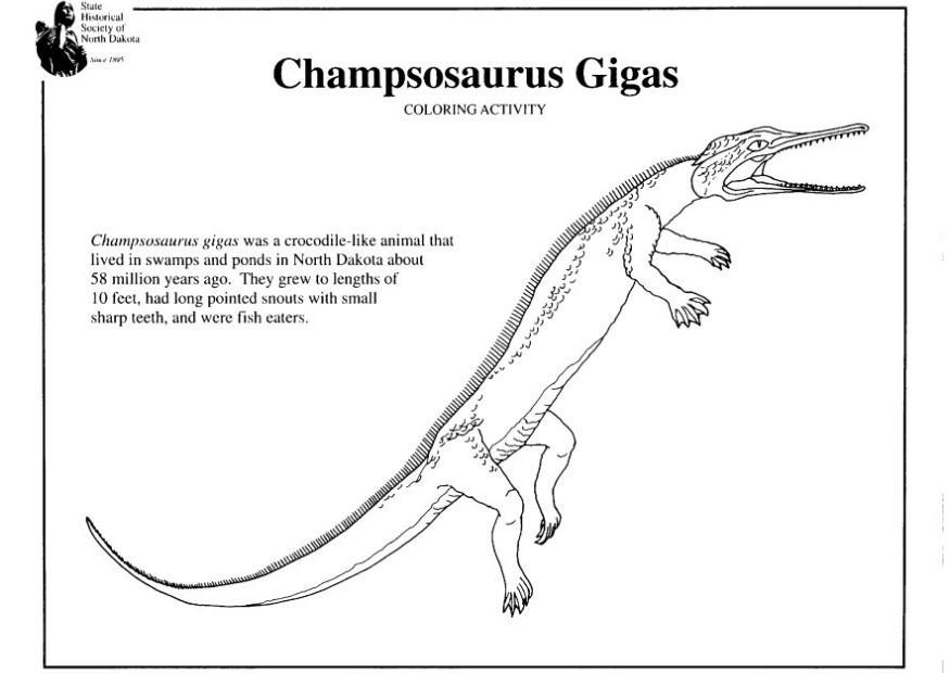 Dibujo para colorear Champosaurus