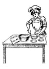 Dibujos para colorear chef femenina