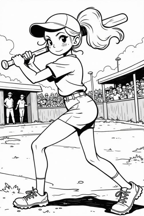 Chica en un partido de bÃ©isbol