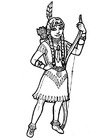 Dibujo para colorear chica india