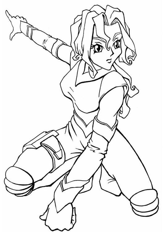 Dibujo para colorear Chica manga del espacio