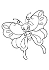 Dibujo para colorear chica mariposa