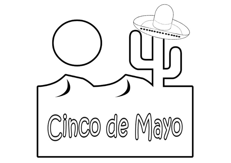 Dibujo para colorear Cinco de mayo 